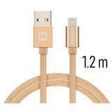 Swissten kabel USB/Lightning, platneni, 3A, 1.2m, zlatni | shoptok.hr
