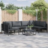 vidaXL Vrtna sedežna garnitura 6 pcs Antracitna Jeklo | Shoptok.si