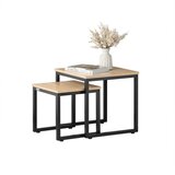 SoBuy komplet 2 kavnih mizic v barvi lesa v industrijskem slogu, (20814847) | Shoptok.si