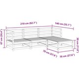  4-dijelni set vrtnih sofa od masivne duglazije i jelovine | shoptok.hr
