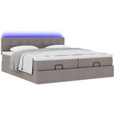  Ottoman krevet s madracima i LED diodama boje taupe 160x200 cm, tkanina | shoptok.hr