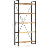 Police za knjige s 5 razina 90 x 30 x 180 cm masivno drvo manga | shoptok.hr