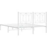vidaXL Kovinski posteljni okvir z vzglavjem bel 140x190 cm | Shoptok.si
