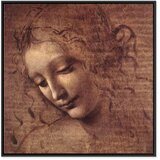  Slika - Leonardo da Vinci – Head of a Young Woman (Leda) 60x60 U crnom drvenom okviru | shoptok.hr