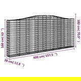 Gabionska košara s lukom 400x30x160/180 cm pocinčano željezo | shoptok.hr