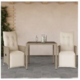 vidaXL 3-dijelni vrtni bistro set od poliratana s jastucima bež | shoptok.hr