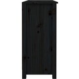 vidaXL Komoda črna 100x35x74,5 cm trdna borovina | Shoptok.si