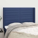  Vzglavje z ušesi modro 147x16x118/128 cm blago, (20932547) Cene