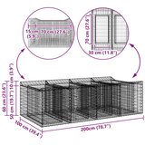  Gabionski uzdignuti krevet 2 pcs Srebrna | shoptok.hr