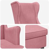  Fotelja s footstoolom 2 kom. Ružičasta Baršun | shoptok.hr