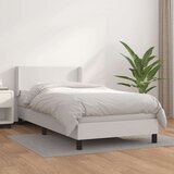  Box spring postelja z vzmetnico bela 90x200 cm umetno usnje, (20790463) Cene