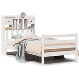 vidaXL Krevet s regalom za knjige bez madraca bijeli 90x190cm borovina | shoptok.hr