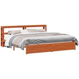  Okvir za krevet s uzglavljem Vosak smeđa 200 x 200 cm | shoptok.hr