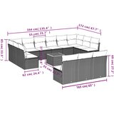  14-dijelni set vrtnih sofa s jastucima poliratan Bež | shoptok.hr