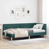 vidaXL Kotna postelja Drugo z vzglavjem Temno zelena 100 x 200 cm | Shoptok.si