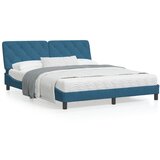 vidaXL Krevet s madracem plavi 160x200 cm baršunasti Cijene