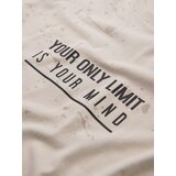 Ombre Men's T-shirt with print and round neckline - cream | shoptok.hr