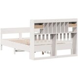 vidaXL Knjižna postelja brez vzmetnice bela 150x200 cm trdna borovina | Shoptok.si