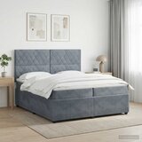  Boxspring krevet s madracem Tamnosiva 200 x 200 cm Baršun | shoptok.hr