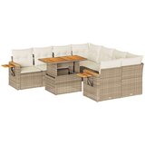  9-dijelni set vrtnih sofa s jastucima bež od poliratana bagrem | shoptok.hr