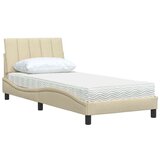  Krevet s madracem krem 90 x 190 cm od tkanine - Krema 90 x 190 cm | shoptok.hr