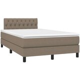  Krevet box spring s madracem LED smeđesivi 120 x 200 cm tkanina | shoptok.hr