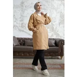 InStyle Double-breasted Ring Detail Loose Trench Coat - Beige