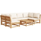  The Living Store Vrtna sedežna garnitura 7-delna z blazinami trden akacijev les - Vrtna Sedežna Garnitura, (21460803) | Shoptok.si