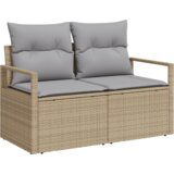 9 Dijelni Gardin Sofa Set s Jastučićima Bež Poli Ratan Akacija | shoptok.hr