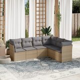 Maison Chic Seti vrtnega pohištva - Vrtna garnitura - Vrtni pohištvo set 6-delna z blazinami bež poli ratan, (21813443) | Shoptok.si