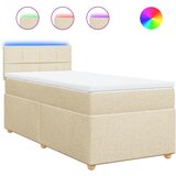 vidaXL Box spring postelja z vzmetnico krem 90x190 cm blago, (21291073) Cene
