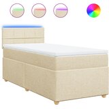 vidaXL Krevet s oprugama i madracem krem 90 x 190 cm od tkanine | shoptok.hr