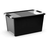 Kis Crna plastična kutija za pohranu s poklopcem 55x35x28 cm Bi-Box L – Cijene