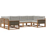 vidaXL Zunanja garnitura za sedenje 6 pcs Naravna in svetlo siva, (5000279541) | Shoptok.si