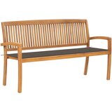  Složiva vrtna klupa s jastukom 159 cm od masovne tikovine | shoptok.hr