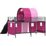  Okvir Krevet za Dječji Loft Crna i ružičasta 100 x 200 cm Metal | shoptok.hr