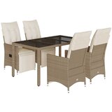  5-dijelni vrtni bistro set od poliratana s jastucima bež | shoptok.hr