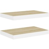 Maison Chic 2 kosi Stenske Police - Viseče police barva hrasta in bela 50x23x3,8 cm MDF, (21758771) Cene