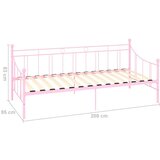 vidaXL Okvir za dnevni ležaj ružičasti metalni 90 x 200 cm | shoptok.hr