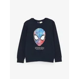 LC Waikiki Crew Neck Spiderman Hologram Printed Long Sleeve Boys' T-Shirt