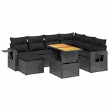  8-dijelni set vrtnih sofa od poliratana s jastucima crni | shoptok.hr