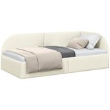  Kutni okvir kreveta s uzglavljem Krema 90 cm x 200 cm Baršun | shoptok.hr
