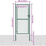  Vrata za ogradu Čelik 100x200 cm Zelena | shoptok.hr