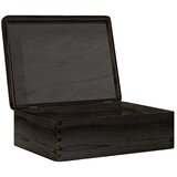  Drvena kutija s poklopcem crna 40x30x13 cm puno drvo bor | shoptok.hr
