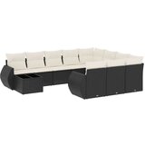 vidaXL 11-dijelni set vrtnih sofa od poliratana s jastucima crni | shoptok.hr