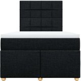 vidaXL Krevet s oprugama i madracem crni 120 x 200cm od tkanine | shoptok.hr