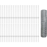  Ograjni stebri 11 kosov U-kanal 60 cm pocinkano jeklo, Šesterokotna ograja 0.6x100 m pocinkano jeklo | Shoptok.si