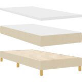 Box Spring Krevet s Madracem - Krem - 80x200 cm - Tkanina | shoptok.hr