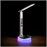 Manta LED stolna svjetiljka, budilica, bežični punjač, LED RGB, temp, HW-LAMP03 | shoptok.hr