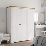 vidaXL Garderobna omara BODO bela rjava 151,5x52x176,5 cm borovina Cene